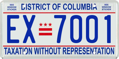DC license plate EX7001
