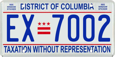 DC license plate EX7002