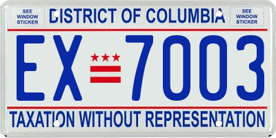DC license plate EX7003