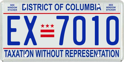 DC license plate EX7010