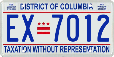 DC license plate EX7012
