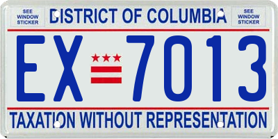 DC license plate EX7013