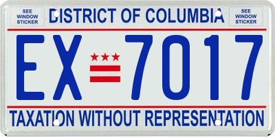 DC license plate EX7017