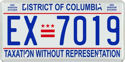 DC license plate EX7019
