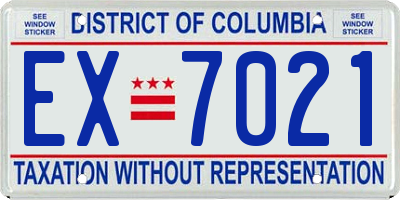 DC license plate EX7021