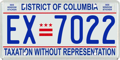 DC license plate EX7022