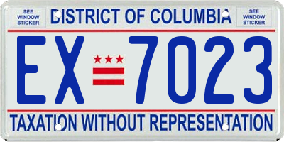 DC license plate EX7023