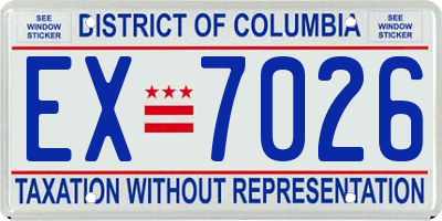 DC license plate EX7026