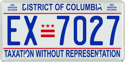 DC license plate EX7027