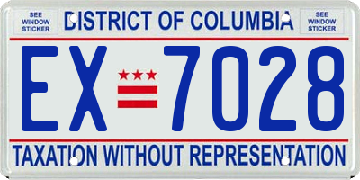 DC license plate EX7028
