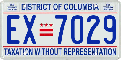 DC license plate EX7029