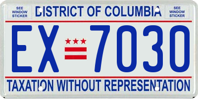 DC license plate EX7030