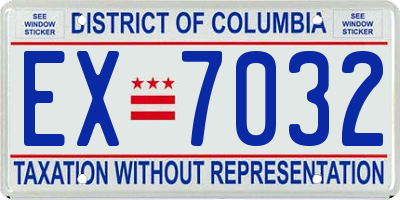DC license plate EX7032