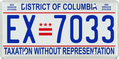 DC license plate EX7033