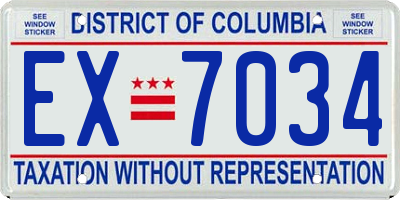 DC license plate EX7034