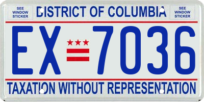 DC license plate EX7036