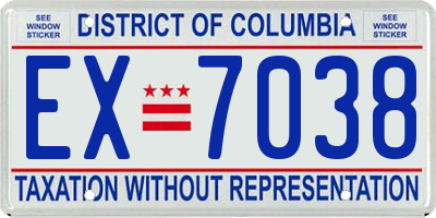 DC license plate EX7038