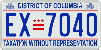DC license plate EX7040