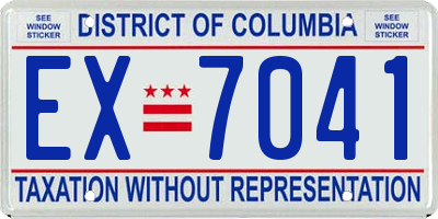 DC license plate EX7041