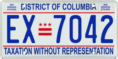 DC license plate EX7042