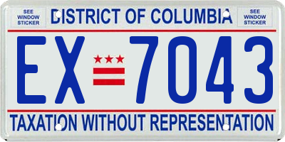 DC license plate EX7043