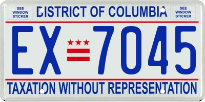 DC license plate EX7045