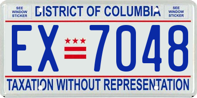 DC license plate EX7048