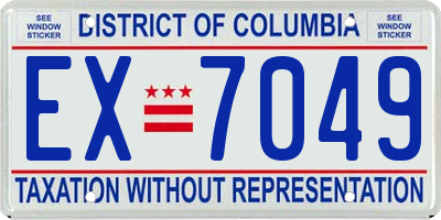 DC license plate EX7049