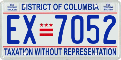 DC license plate EX7052