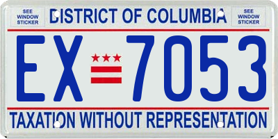 DC license plate EX7053