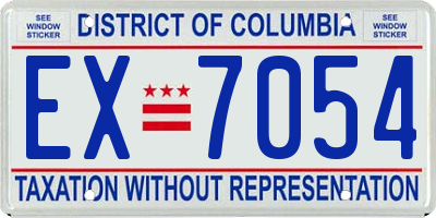DC license plate EX7054