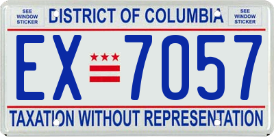 DC license plate EX7057