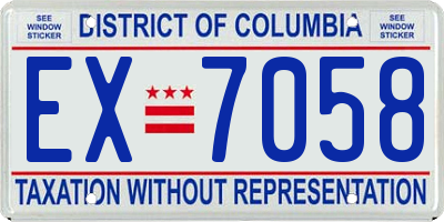 DC license plate EX7058