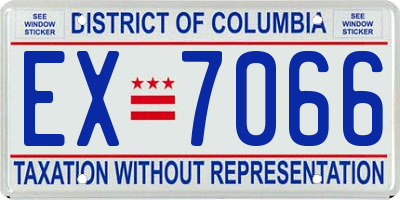 DC license plate EX7066