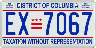 DC license plate EX7067