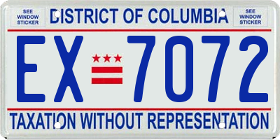 DC license plate EX7072