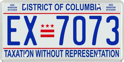 DC license plate EX7073