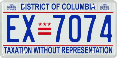 DC license plate EX7074