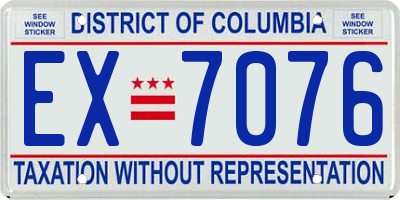 DC license plate EX7076