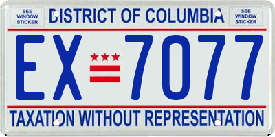 DC license plate EX7077