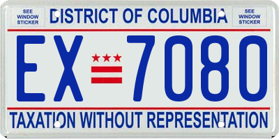 DC license plate EX7080