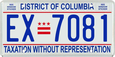 DC license plate EX7081