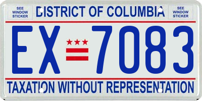 DC license plate EX7083