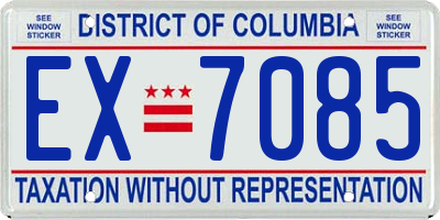 DC license plate EX7085