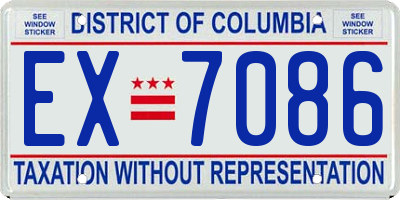 DC license plate EX7086