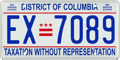 DC license plate EX7089