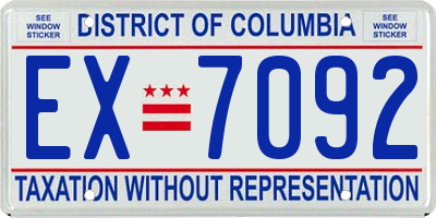 DC license plate EX7092