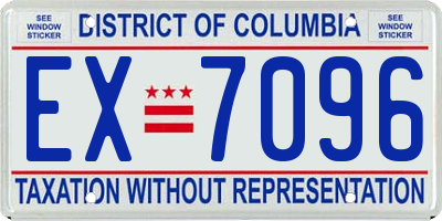 DC license plate EX7096