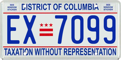 DC license plate EX7099