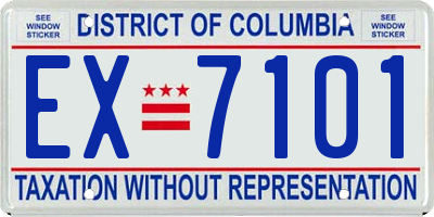 DC license plate EX7101